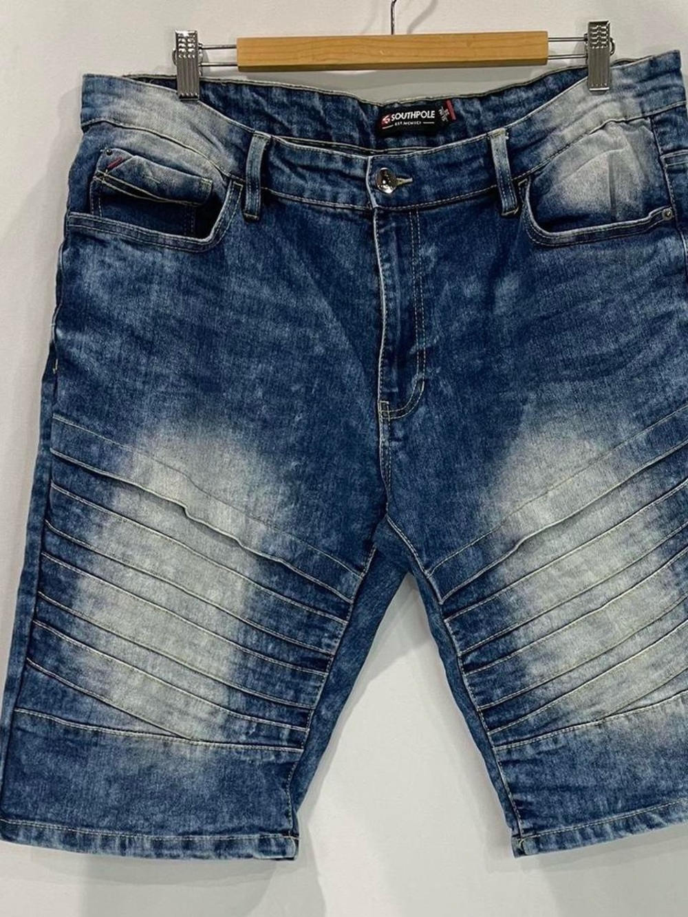 South Pole Slim Faded Blue Denim Shorts